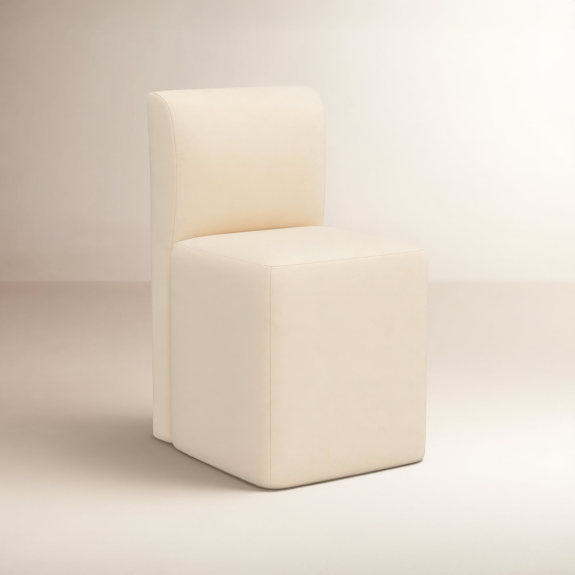 Mendy Upholstered Parsons Chair, Classic Pearl Performance Velvet