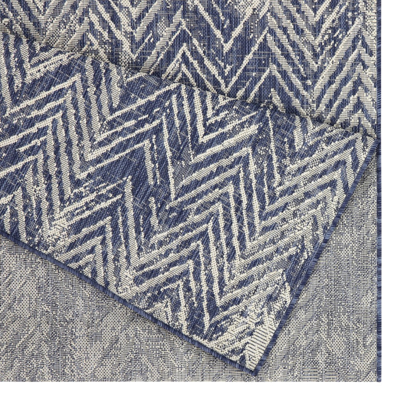 Area Rug In Blue - Made Of Polypropylene For Indoor & Outdoor 5 Ft. 3 In. X 7 Stain , Home Furnishing, Rectangle 5'4" x 7'2"