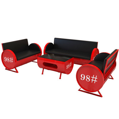 Kazzandra 4 - Piece Faux Leather Living Room Set