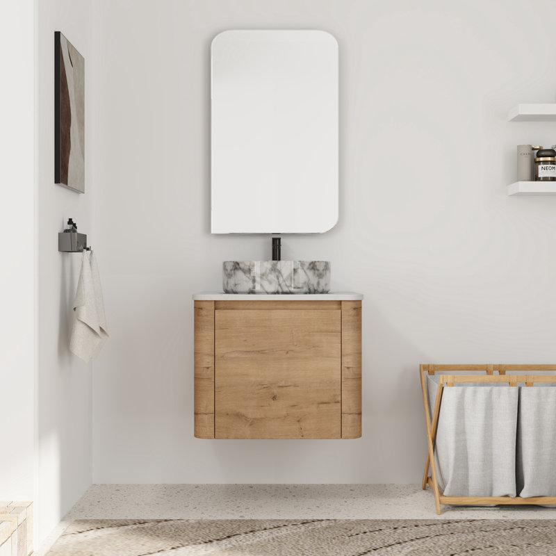 Meuble-lavabo simple 24 po avec plateau en pierre reconstituée 24 po