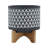 Ceramic Aztec Planter On Wooden Stand-1783137452-1783137451