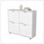 Armoire de rangement blanche à chaussures inclinable avec plusieurs compartiments et design moderne