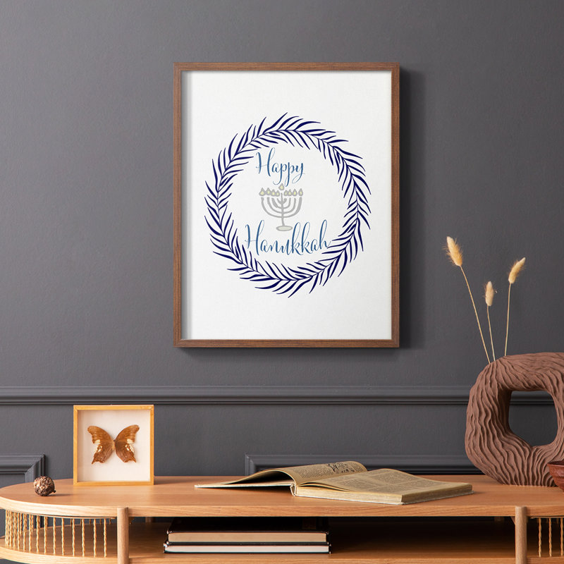 Hanoukka, reproduction de couronne en bois massif, Brun, H 28 po x l 22 po