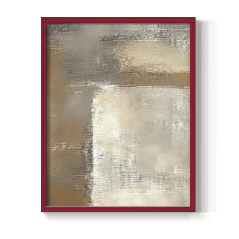 Abstrait, reproduction encadrée «III», prêt à être accroché, H 20 po x l 16 po, Rouge