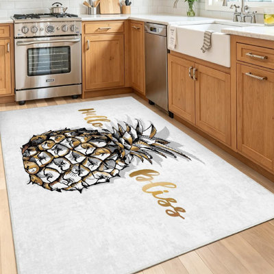 Tapis doré à motif de paillettes dorées et lavable à la machine Gold