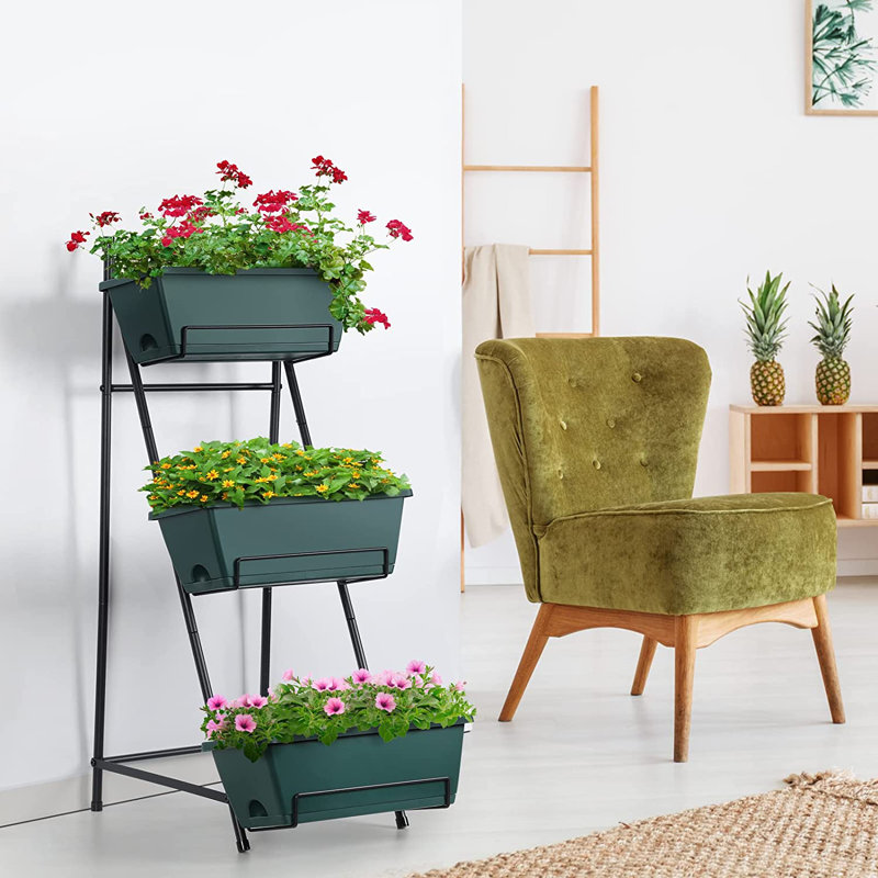 Nathanim Vertical Garden, Green, 37.7" H x 16.8" W x 16" D