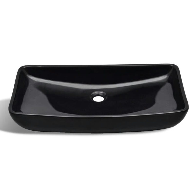 Belfry Bathroom Selke Black Ceramic Rectangular Sink