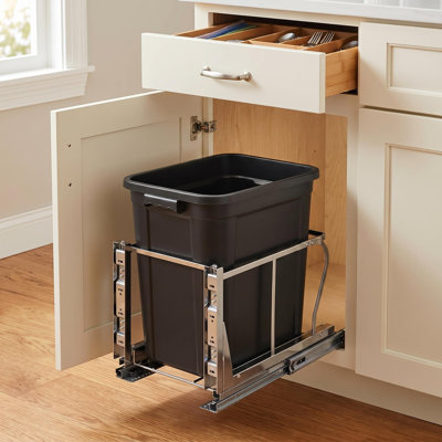 Heavy Duty Pull Out Kitchen Trash Can for Garbage & Recycling