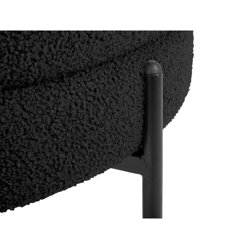 Chair Noble Teddy Curl Black, Black