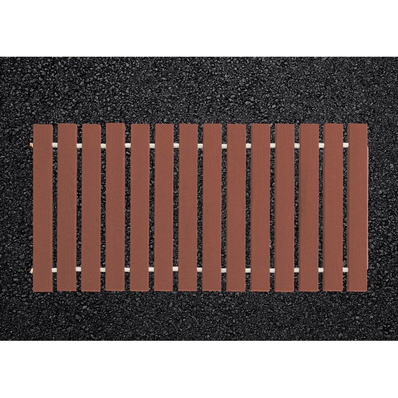 36'' W Wood Interlocking Deck Tile, Redwood, 1" H x 36" W x 96" D