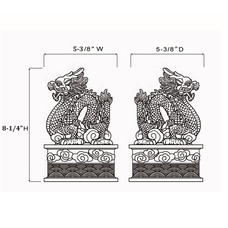 Serre-livres anti-dérapant dragon, Ivoire