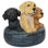 Statue chiots dans un pneu