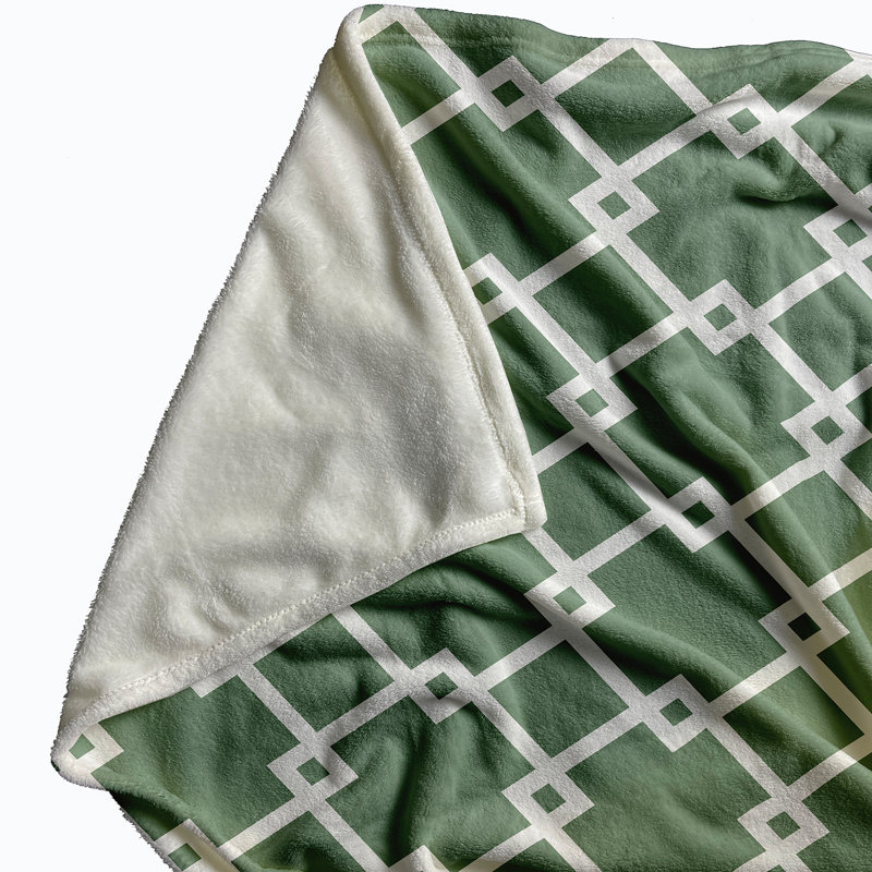 Nala Plain Weave / Muslin Throw Blanket, Green