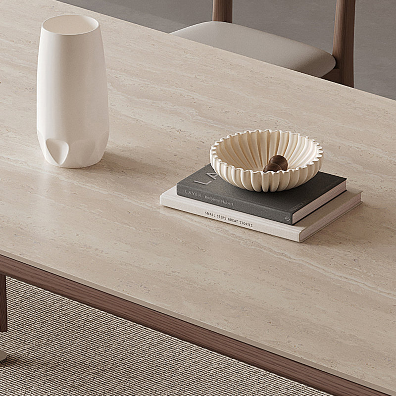 Table de salle à manger rectangulaire européenne, H 29,5 po x L 63 po x l 35,4 po