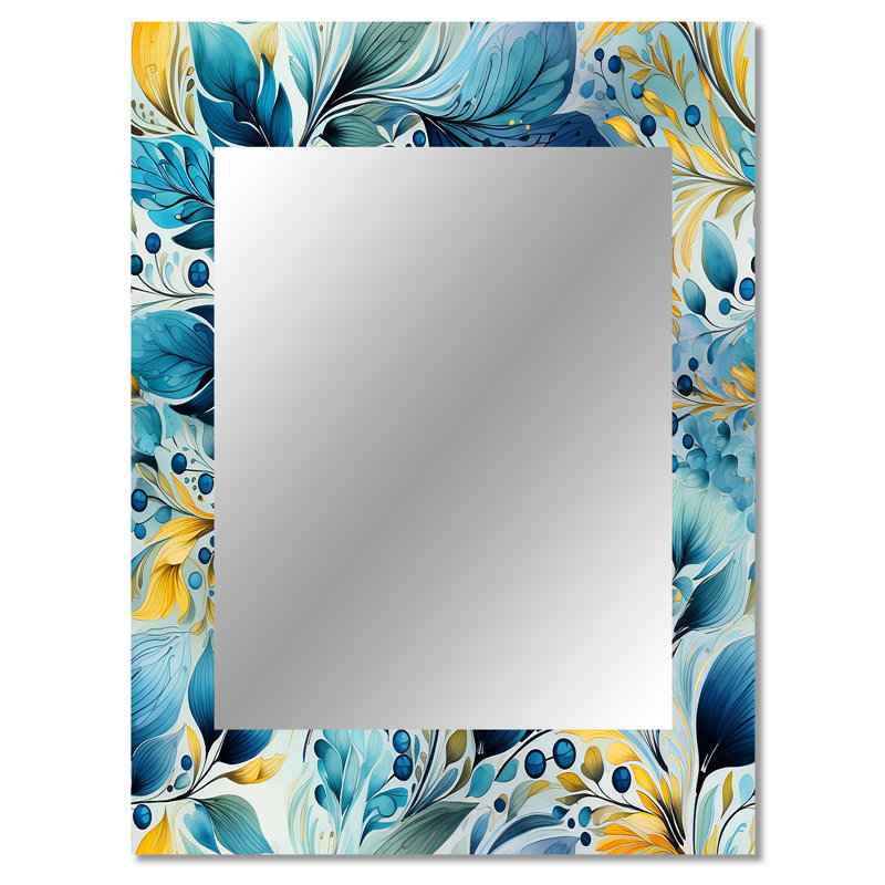 Watercolor Dreams - motif cachemire - miroir cachemire, miroir mural décoratif glam, 40 po x 30 po