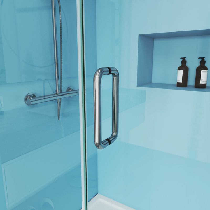 Poignée de porte de douche 6 pouces dos à dos - Plaque de traction ronde double face de 203 mm pour verre épais de 1/4 po à 1/2 po, acier inoxydable