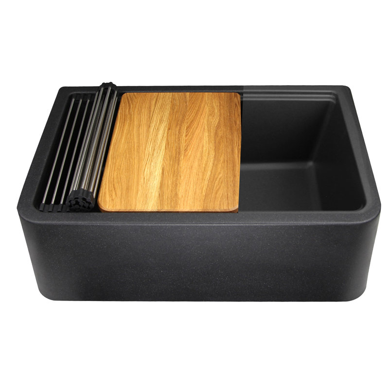 Plymouth 29.75'' L Single Basin Kitchen Sink, Black