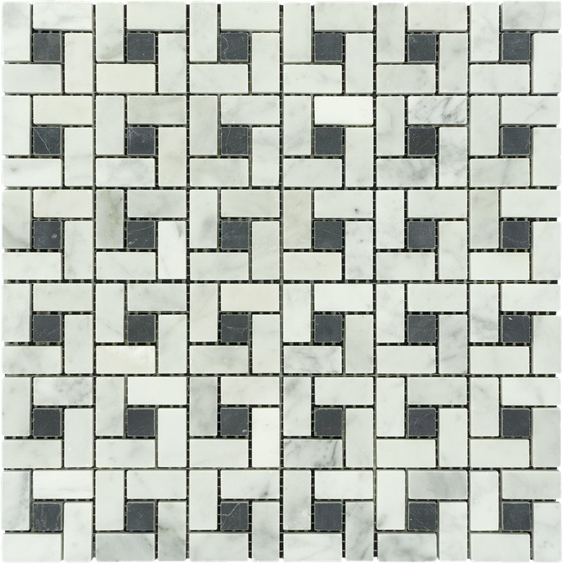 Carrousel blanc à carreaux noirs Carrara