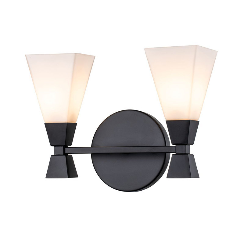 Meuble-lavabo 2 lumières Nienke Bowtie, Noir mat