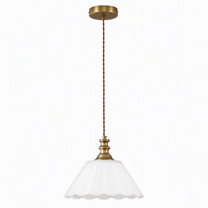 Lustre en verre de couleur macaron, Ivoire blanc
