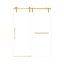 Porte de douche coulissante sans cadre, 127-137 cm x 193 cm (H), verre trempé transparent de 8 mm, cadre en acier inoxydable-135252395