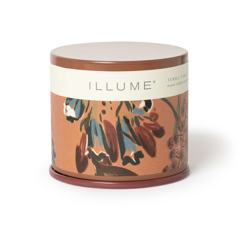 ILLUME Beautifully Done Essentials Terra Tabac Statement Glass Scented Candle, Vanity Tin