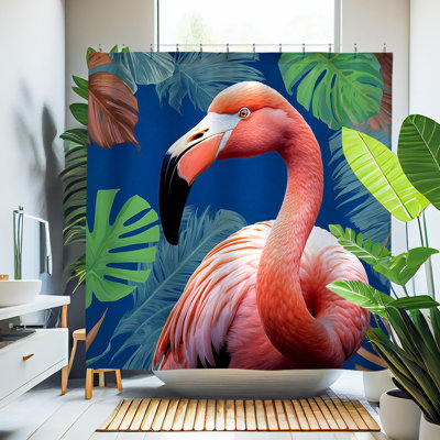 Rideau de douche Emilia Flamingo