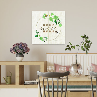 Home Sweet Home Contemporary Bee Architecture Flower Art