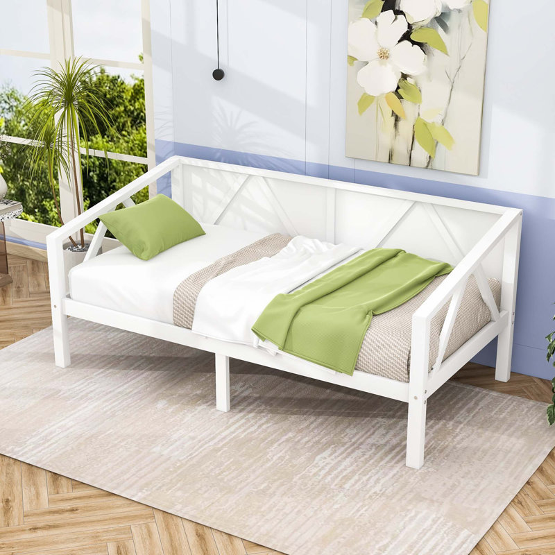 Wooden Daybed with Additional Storage Space, White, Twin