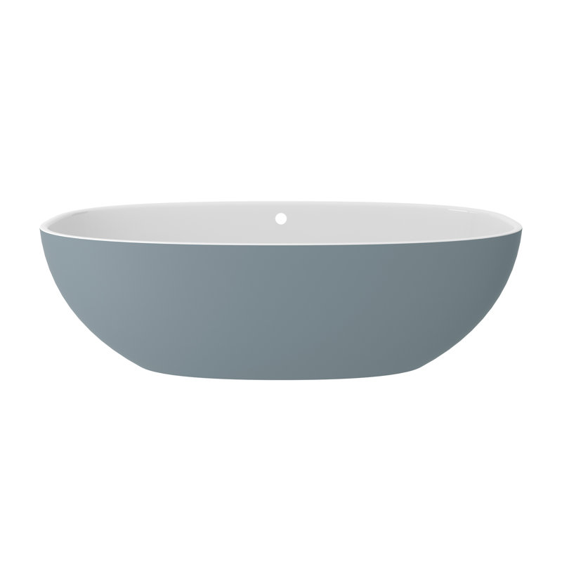 Barcelona Freestanding Soaking Bathtub, Silver Gray, 70" L x 34" W