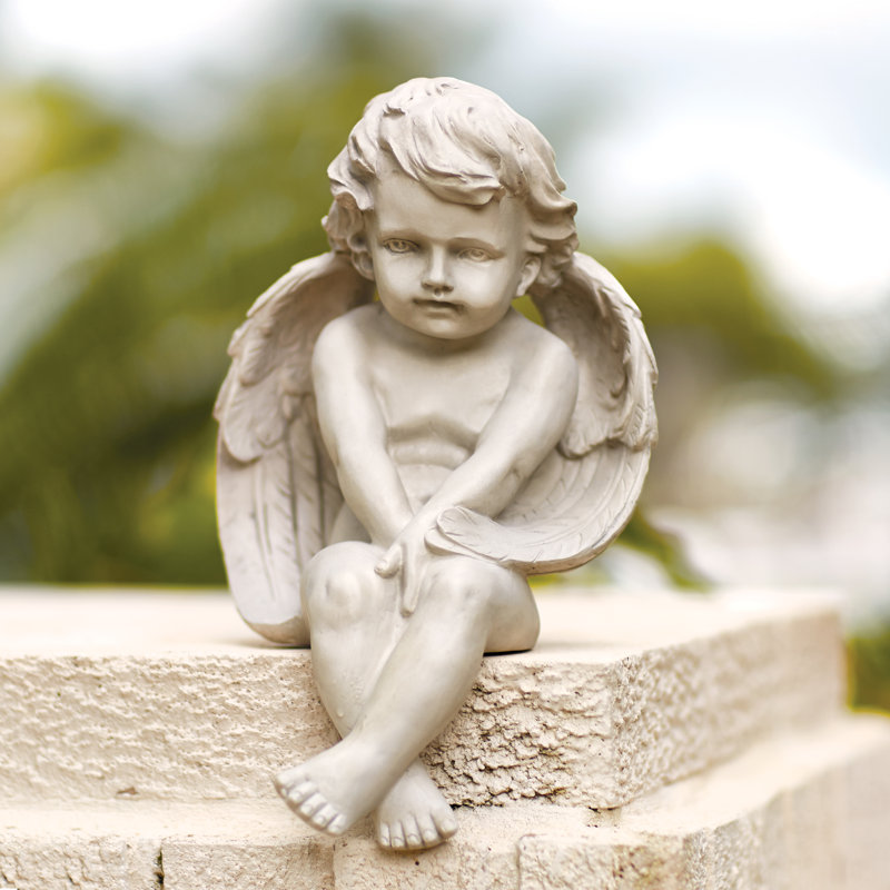 Statue ange de méditation