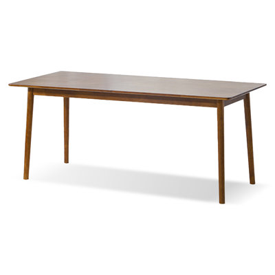 Table de salle à manger rectangulaire en bois massif brun noisette