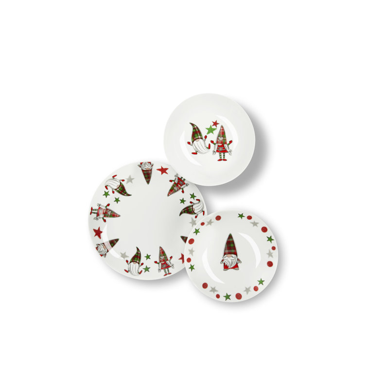 Tartan Gnome Piece Dinnerware Set - Service for 6
