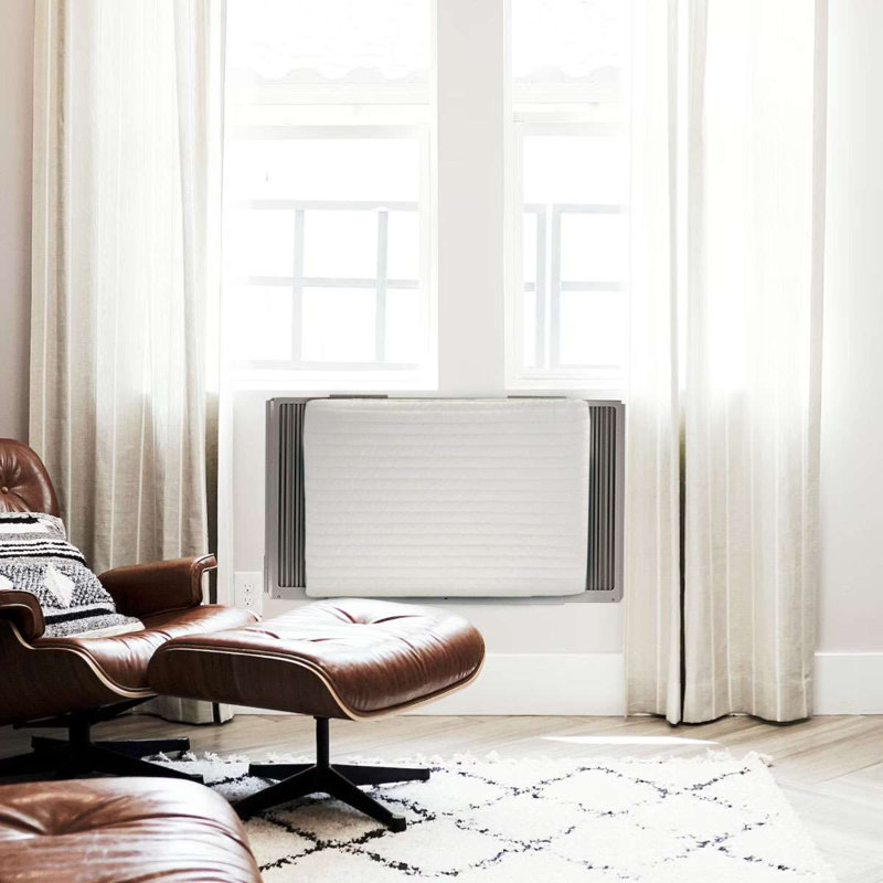 Air Conditioner Cover Inside Window Units AC Covers Double Insulation with Drawstring for Indoor, 17" H x 24.8" W x 3.5" D