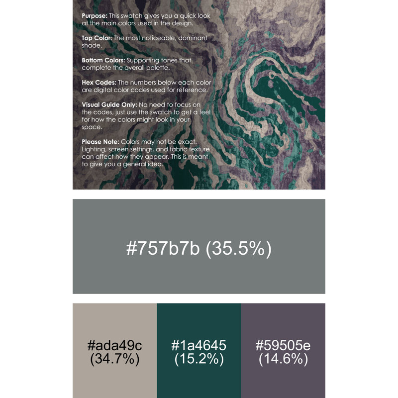 Machine Washable Gray Area Rug, Round 4'