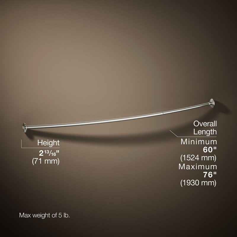 Expanse Curved Shower Rod - Traditional Design, Polished Nickel