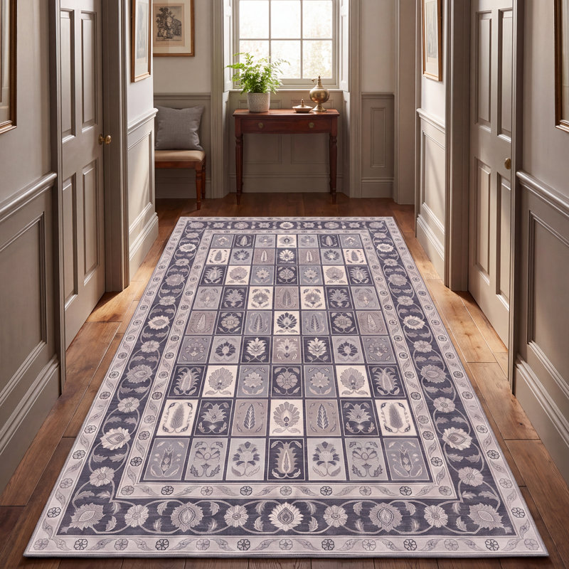 Tapis Cypress2 traditionnel persan audacieux, gris ivoire et beige, lavable en machine, antidérapant, à poils courts, pour intérieur et extérieur, adapté aux animaux domestiques, idéal pour le salon, la chambre, la salle à manger, l'entrée, le corridor ou le bureau.
