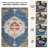 GLN Rugs Vintage Collection - Machine Washable Area Rug, Vintage Washable Rug, Non Slip Area Rug, Low Pile Living Room Rug, Bedroom Rug, Bathroom Rug - Easy Clean (Blue and Multicolor Rug)-66446145