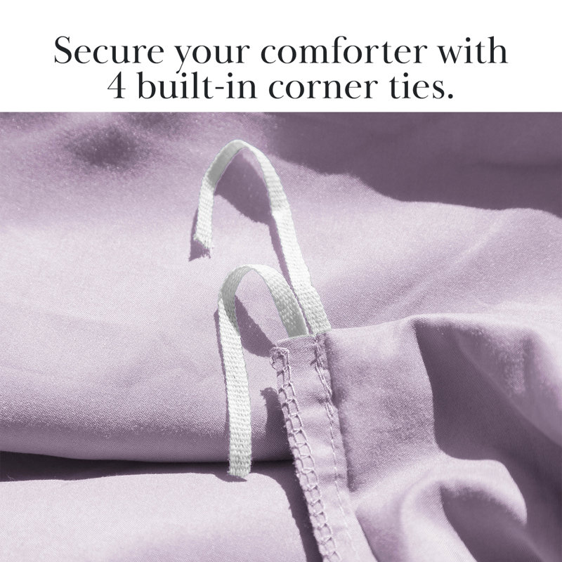 Southshore Fine Linens Southshore Basics Duvet Cover Set in Lilac, Double-Brushed Microfiber Bedding with Hidden Zipper Closure and Corner Ties, 2 Pillow Shams, Full/Queen