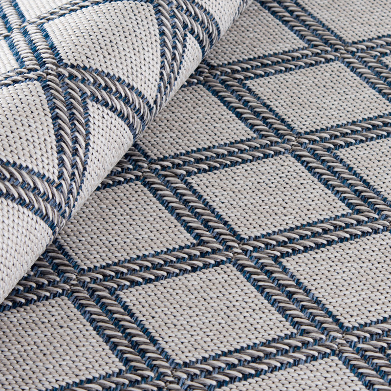 Tapis intérieur / extérieur gris Almeda, Rectangle 6 pi 7 po x 9 pi 6 po