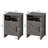 Side Table Set of 2, 16'' W Rustic Wood End Table with Barn Door and Open Shelf for Living Room, Bedroom, Office