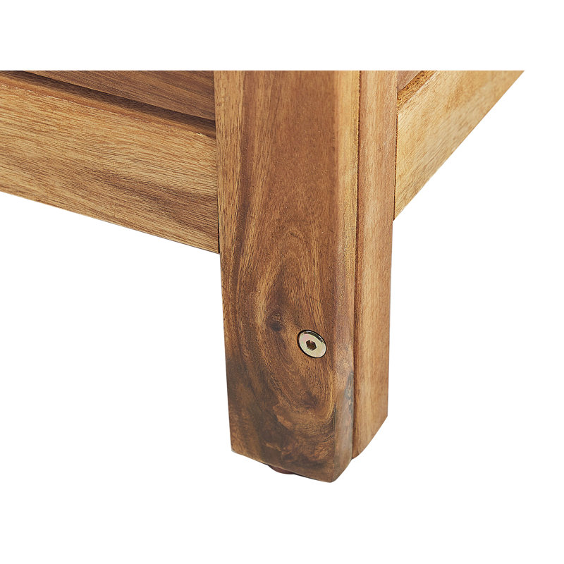 Union Rustic Honeoye 130cm W 400L Water Resistant Acacia Solid Wood Deck Box, Light Wood