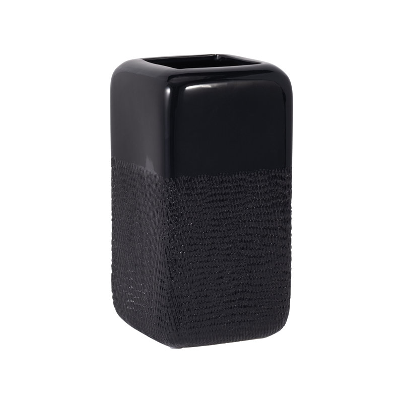 Modern Rounded Flower Vase for Home Decor - Decorative Table Vase for Living Room or Entryway Accent, 10" H x 5" W x 5" D