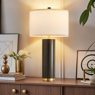 Lampe de table moderne en métal de 28,5 po de hauteur, pour chevet / table de chevet, salon et bureau