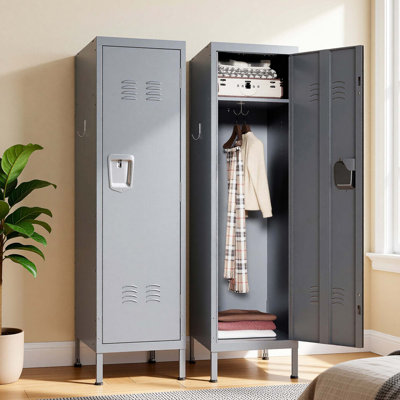 Armoire en métal de 140 cm de haut avec porte ventilée et serrure
