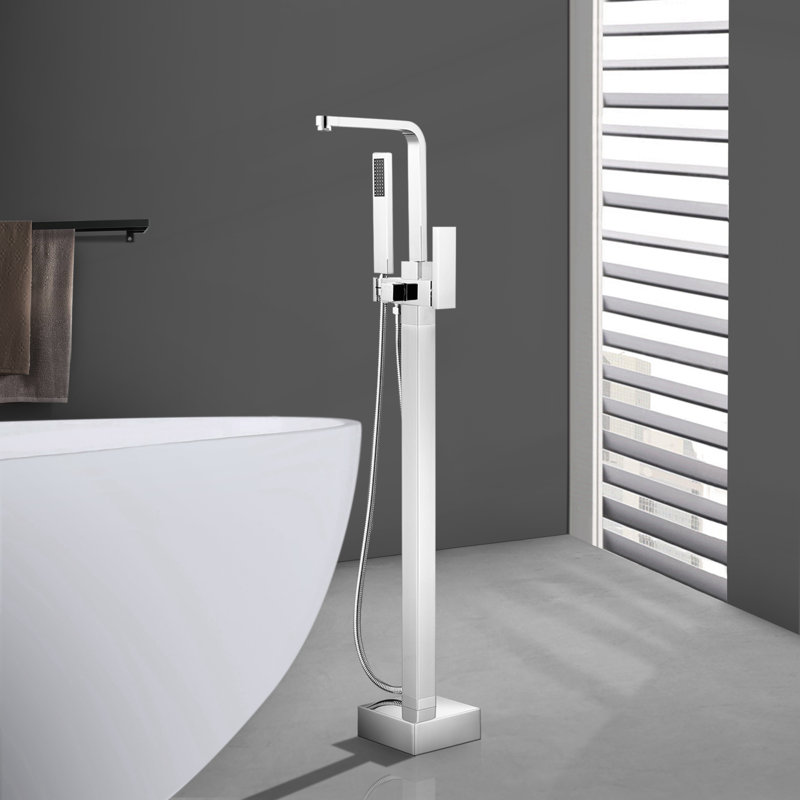 Robinet de baignoire monocommande à fixation au sol, Chrome