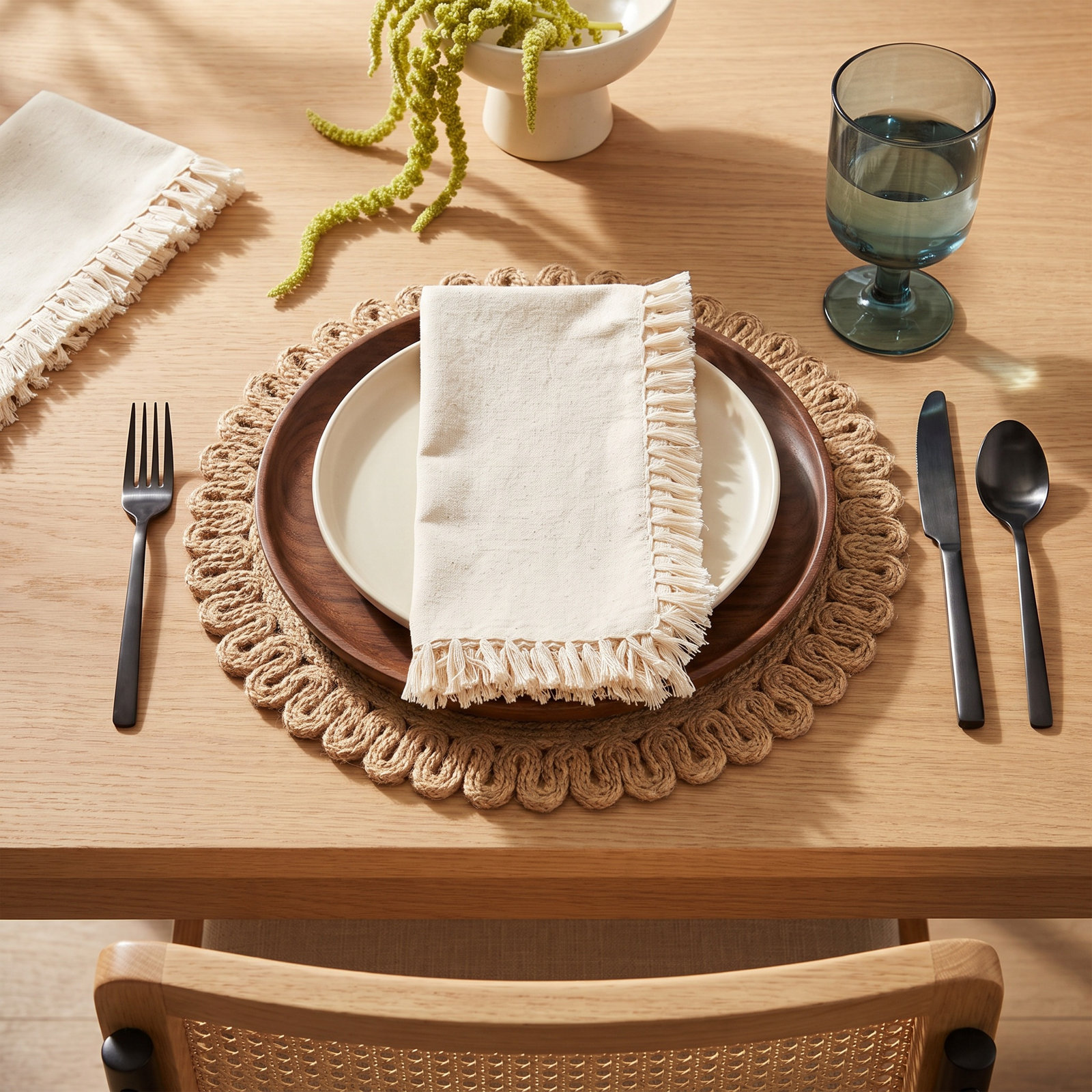 Sabrina Reversible Cotton Napkin, Natural