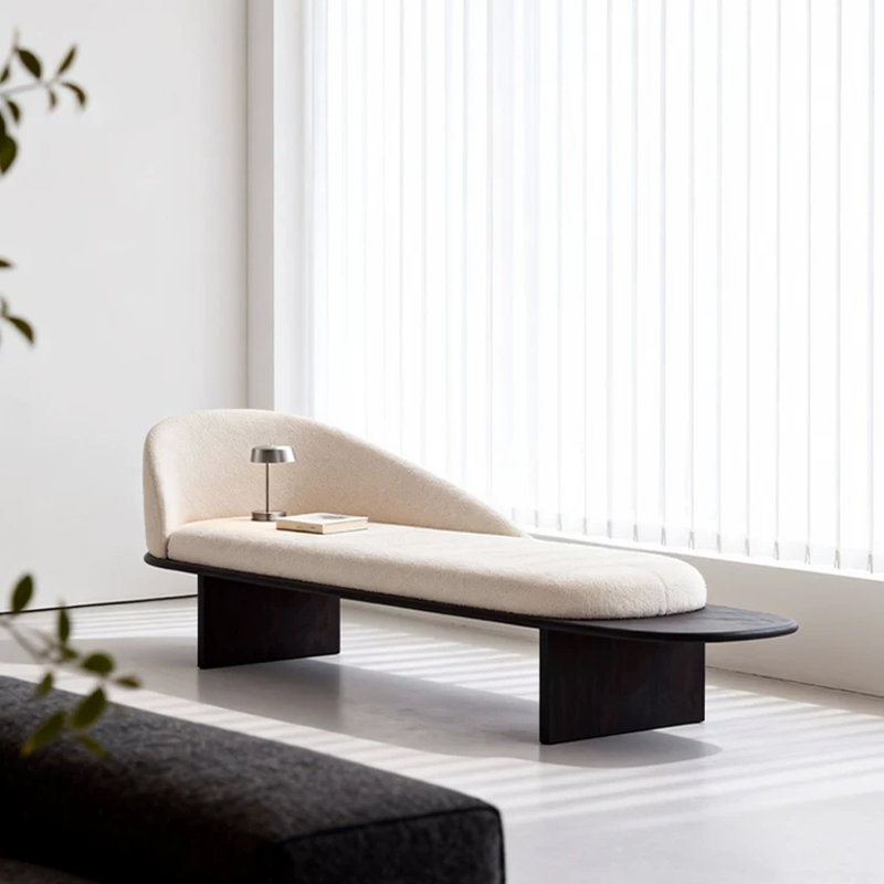 Banc rembourré en bois massif blanc, H 28,74 po x L 55,12 po x P 17,72 po, Blanc