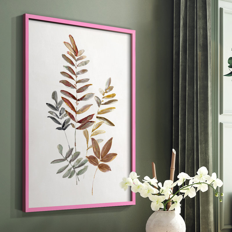 Autumn Leaves I, reproduction encadrée - bois massif, H 10 po x l 8 po, Rose