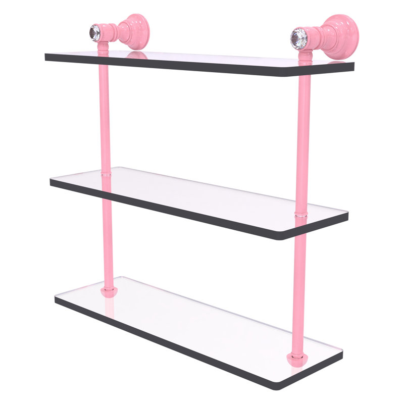 Tablette flottante 3 pièces Carolina, H 16 po x l 16 po x P 5,54 po, Rose